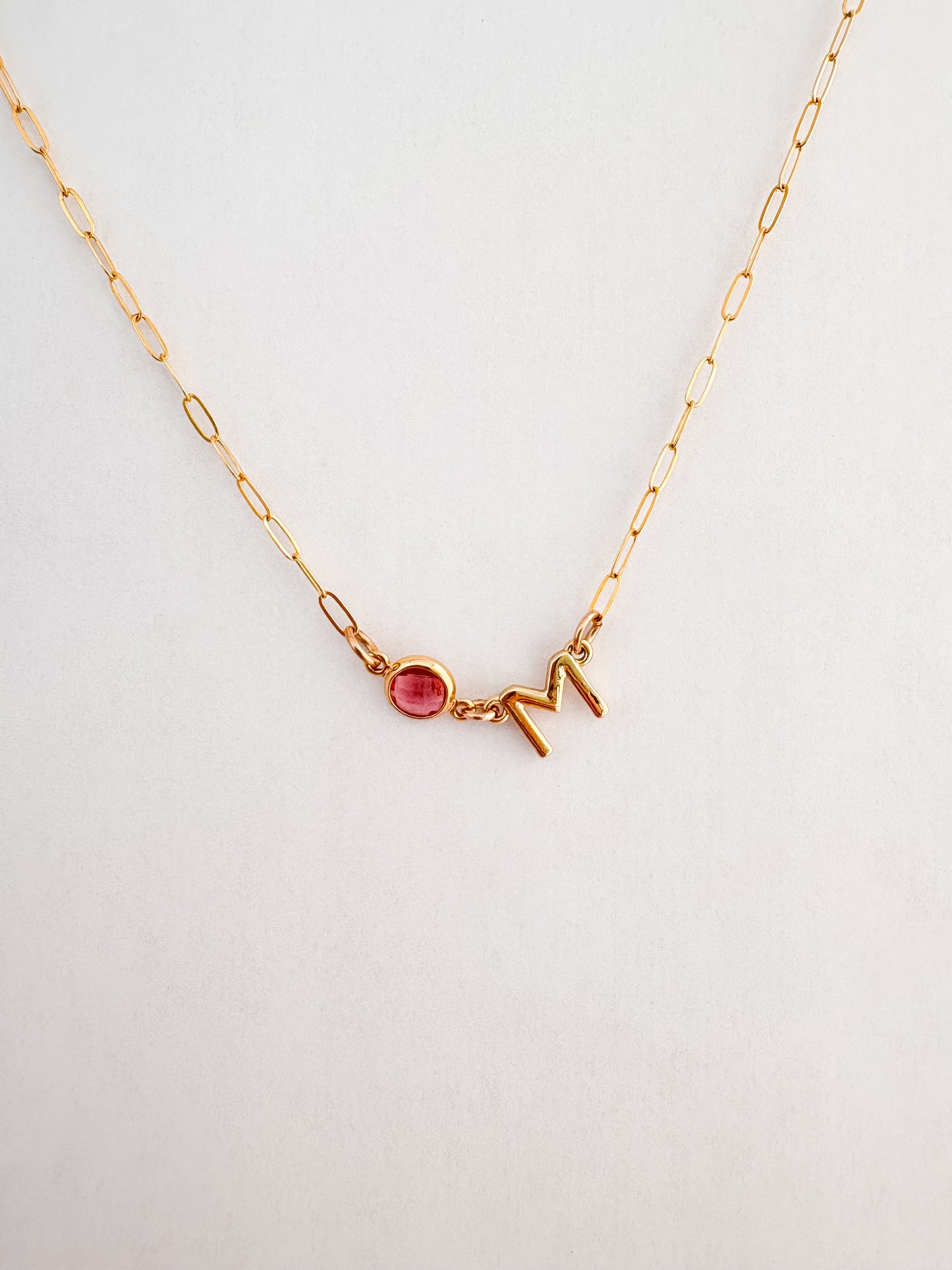 Birthstone Initial Necklace