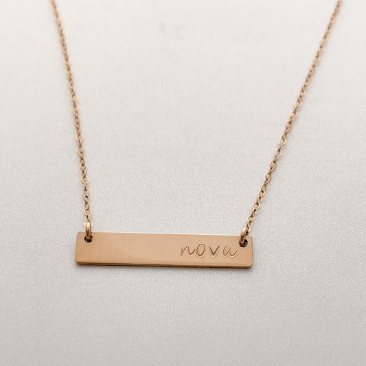 Bar Necklace (Script Font)