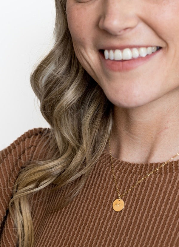 Small Custom Disc Necklace (Small Arial Font)