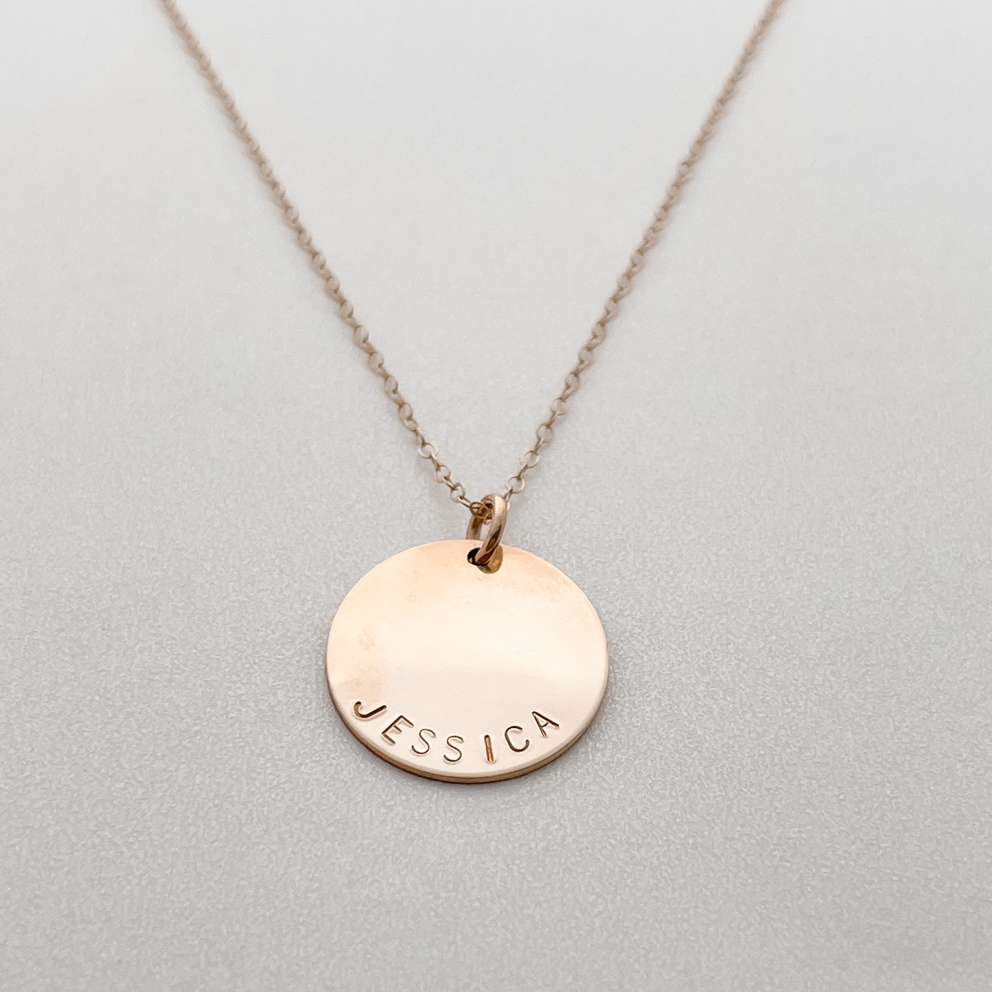 Medium Custom Disc Necklace (Small Arial Font)