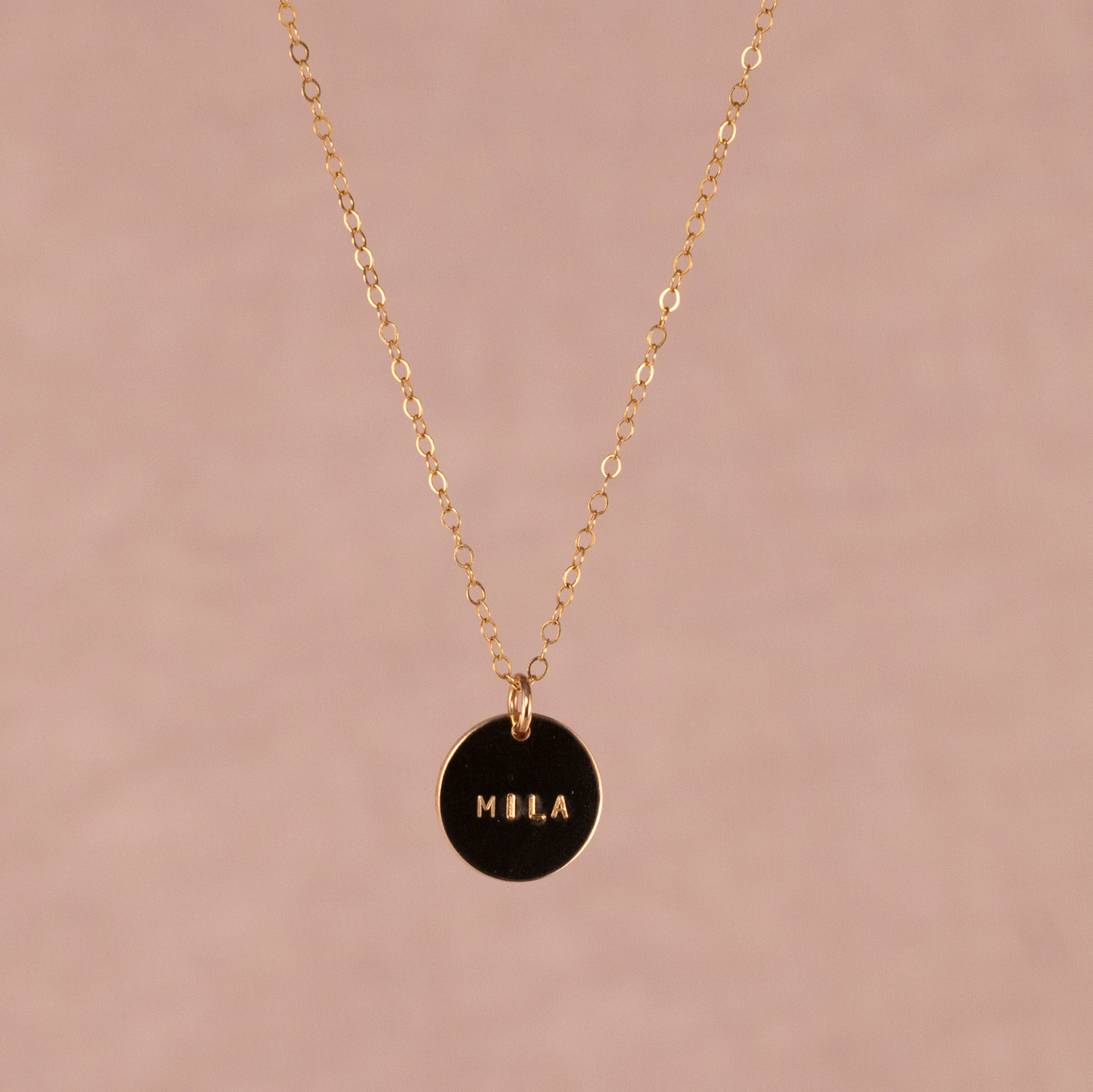 Small Custom Disc Necklace (Small Arial Font)