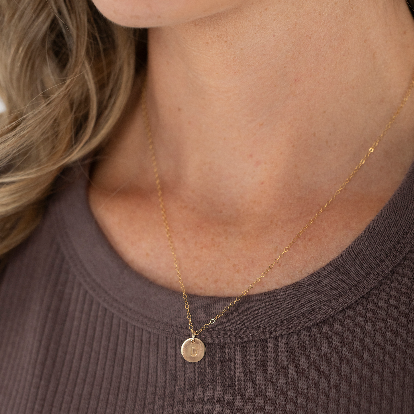 Stamped Initial Necklace