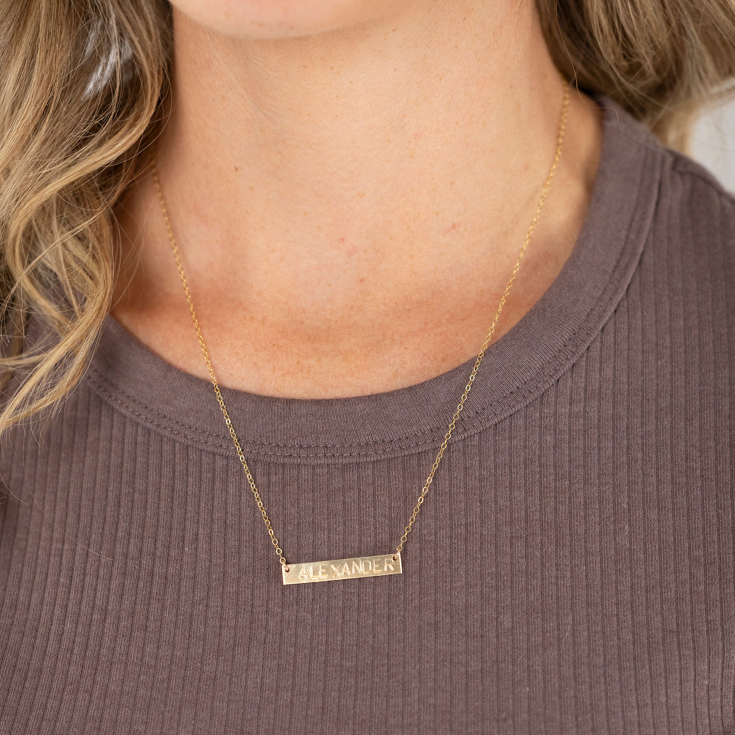 Bar Necklace (Large Arial Font)