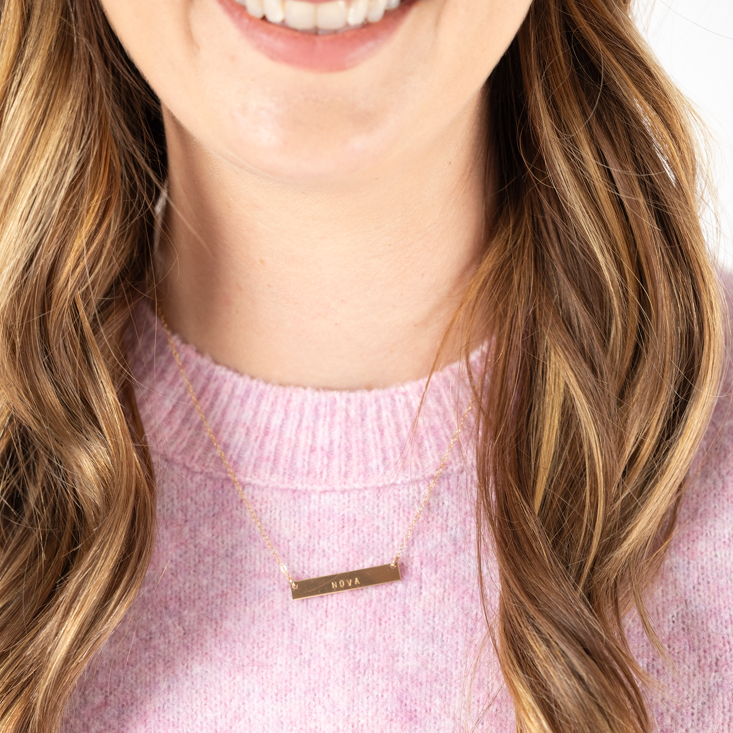 Bar Necklace (Small Arial Font)