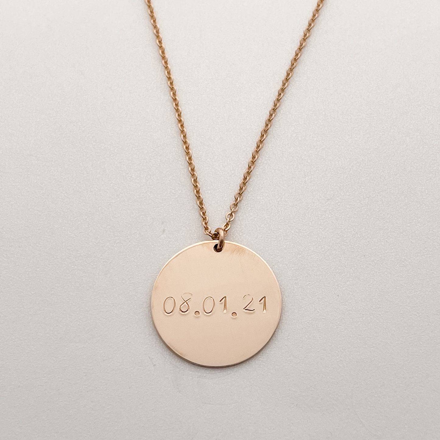 Large Custom Disc Necklace (Script Font)