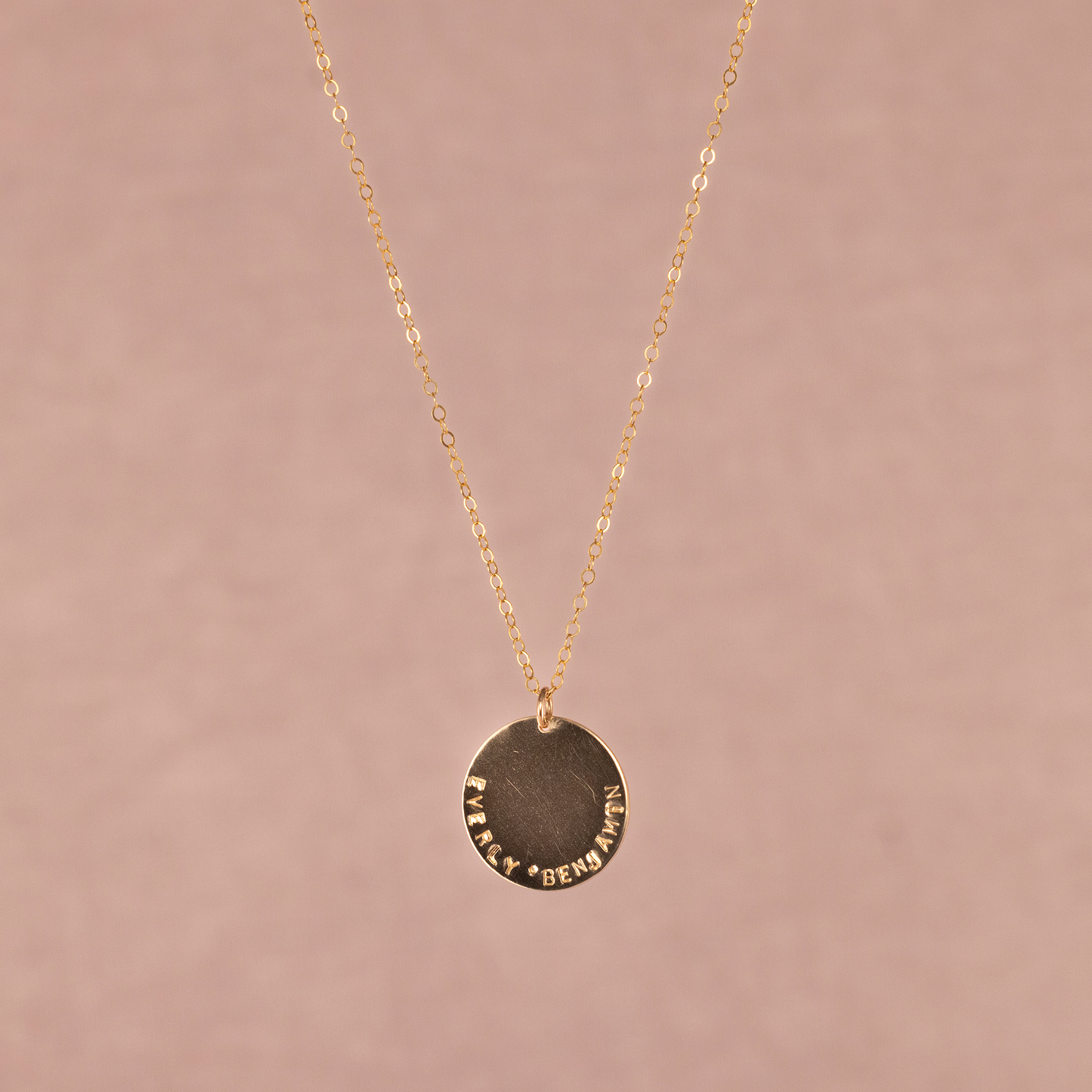 Large Custom Disc Necklace (Small Arial Font)