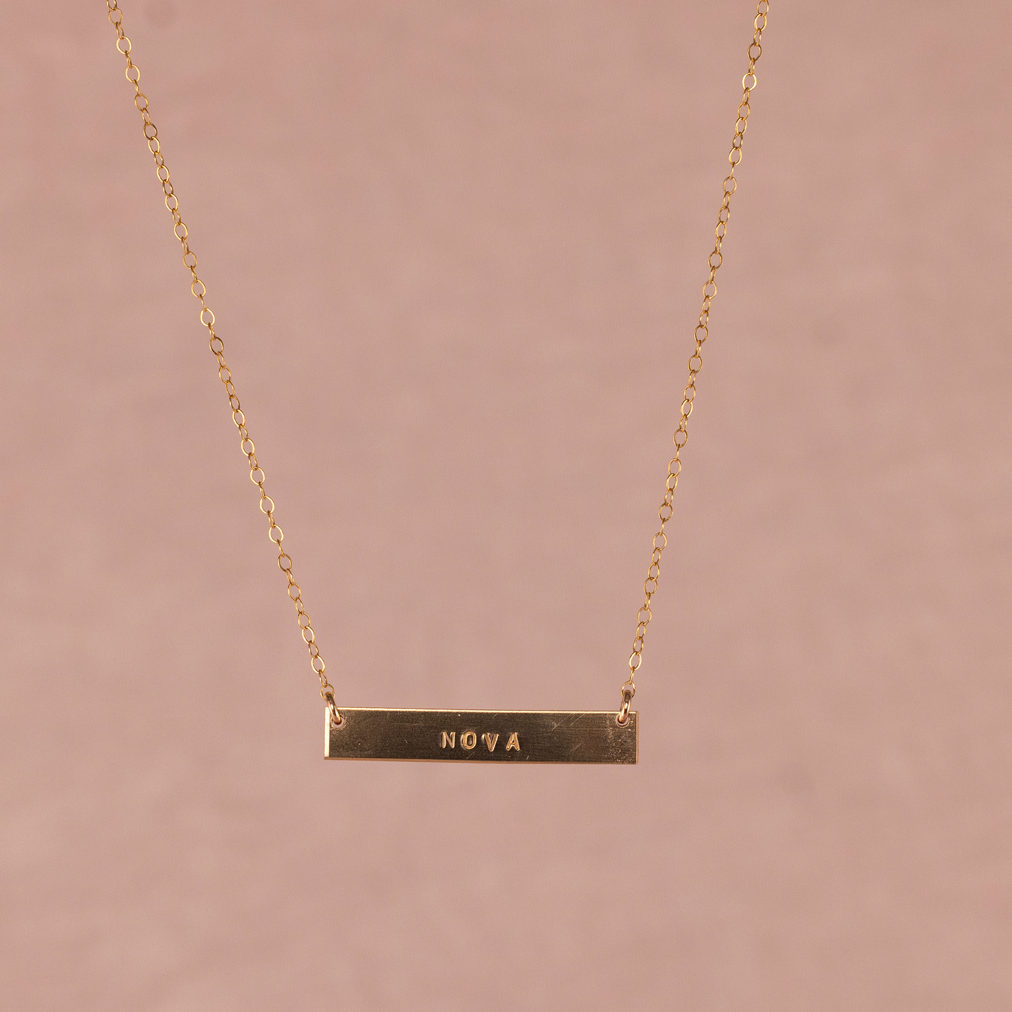 Bar Necklace (Small Arial Font)