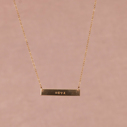 Bar Necklace (Small Arial Font)