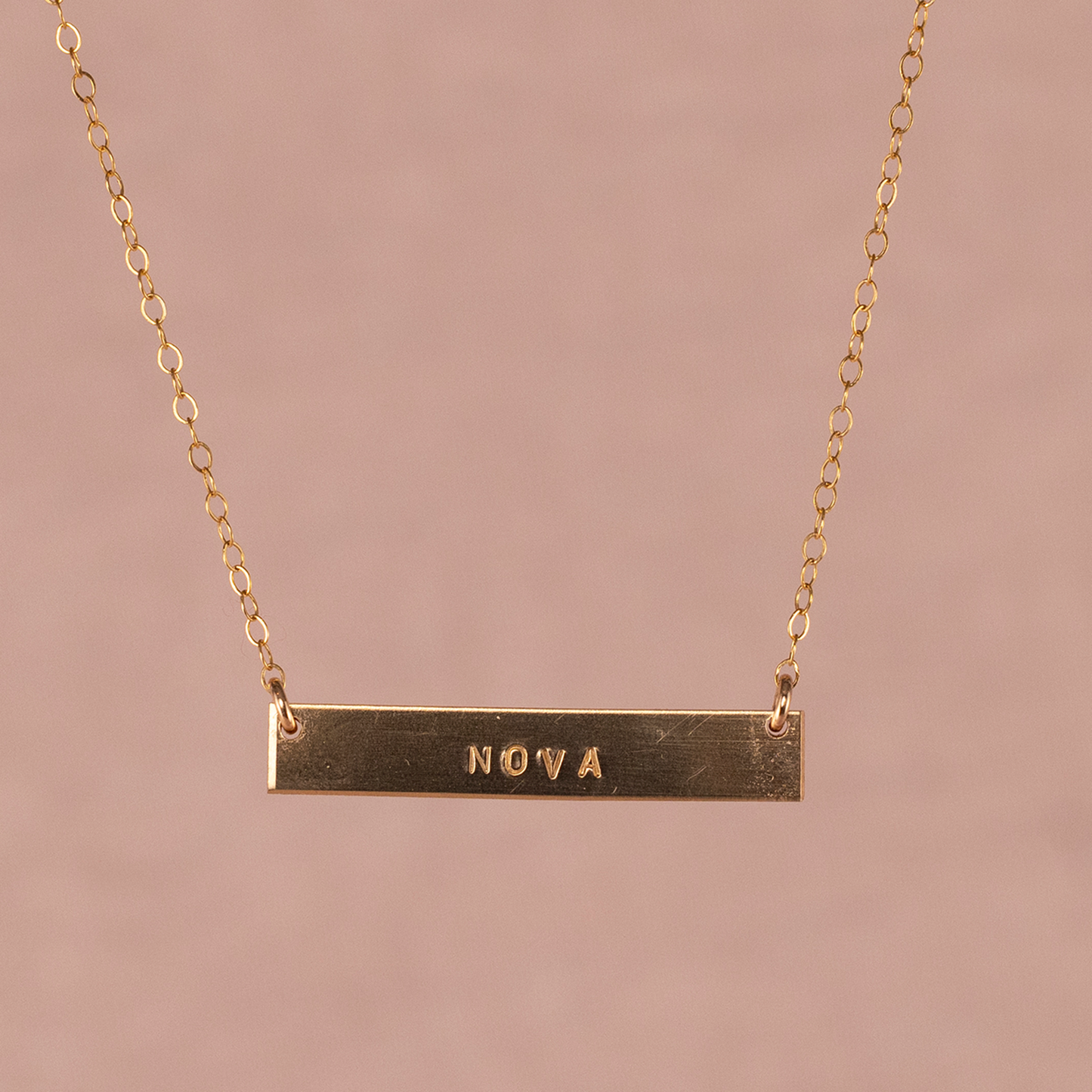 Bar Necklace (Small Arial Font)