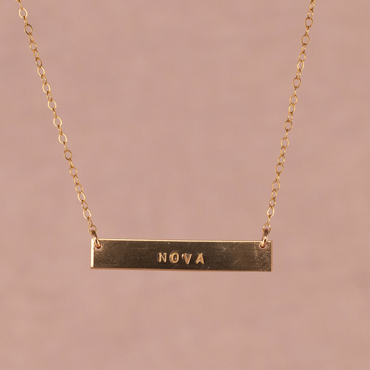 Bar Necklace (Small Arial Font)